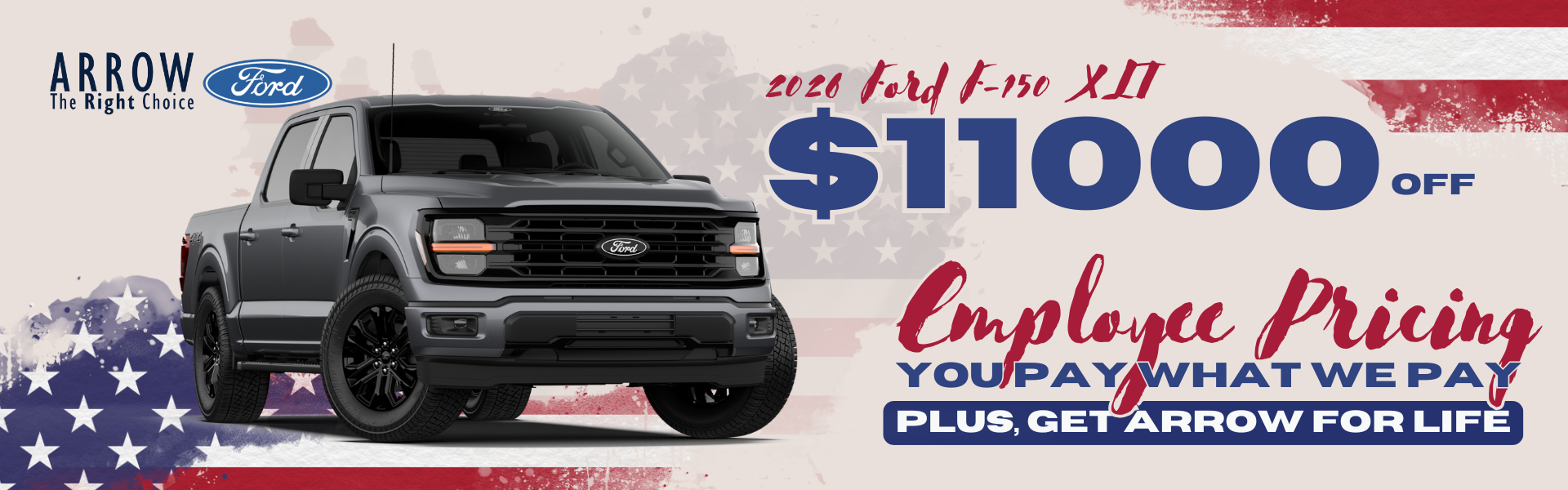 $11,000 off Ford F-150 at Arrow Ford