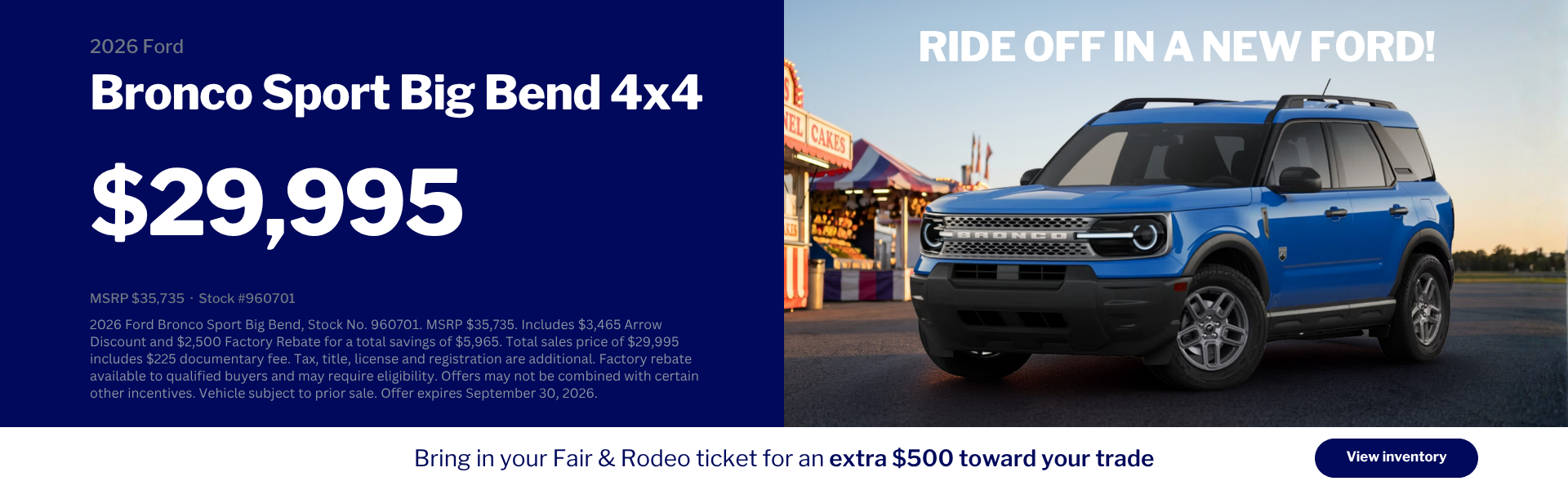 Ford Bronco Sport Starting At $29,995 at Arrow Ford