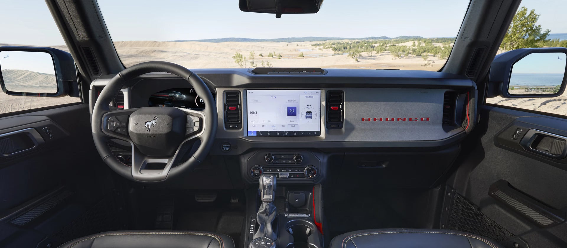 The front display screen in the bronco.