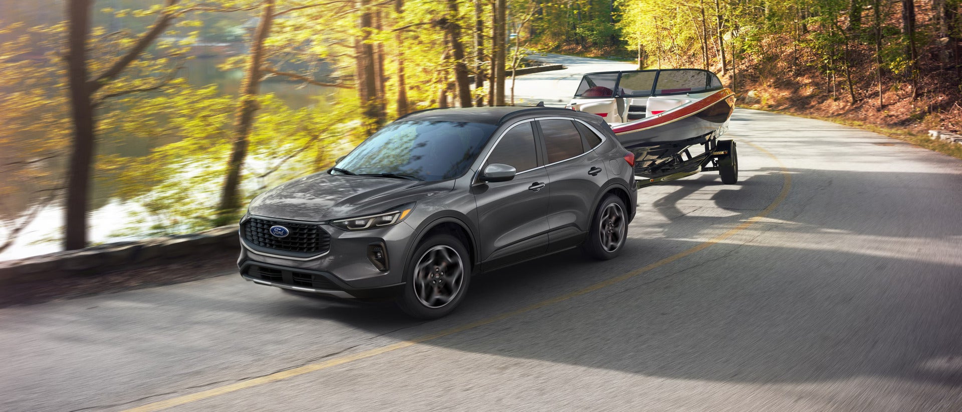 a new 2026 Ford Escape towing a trailer