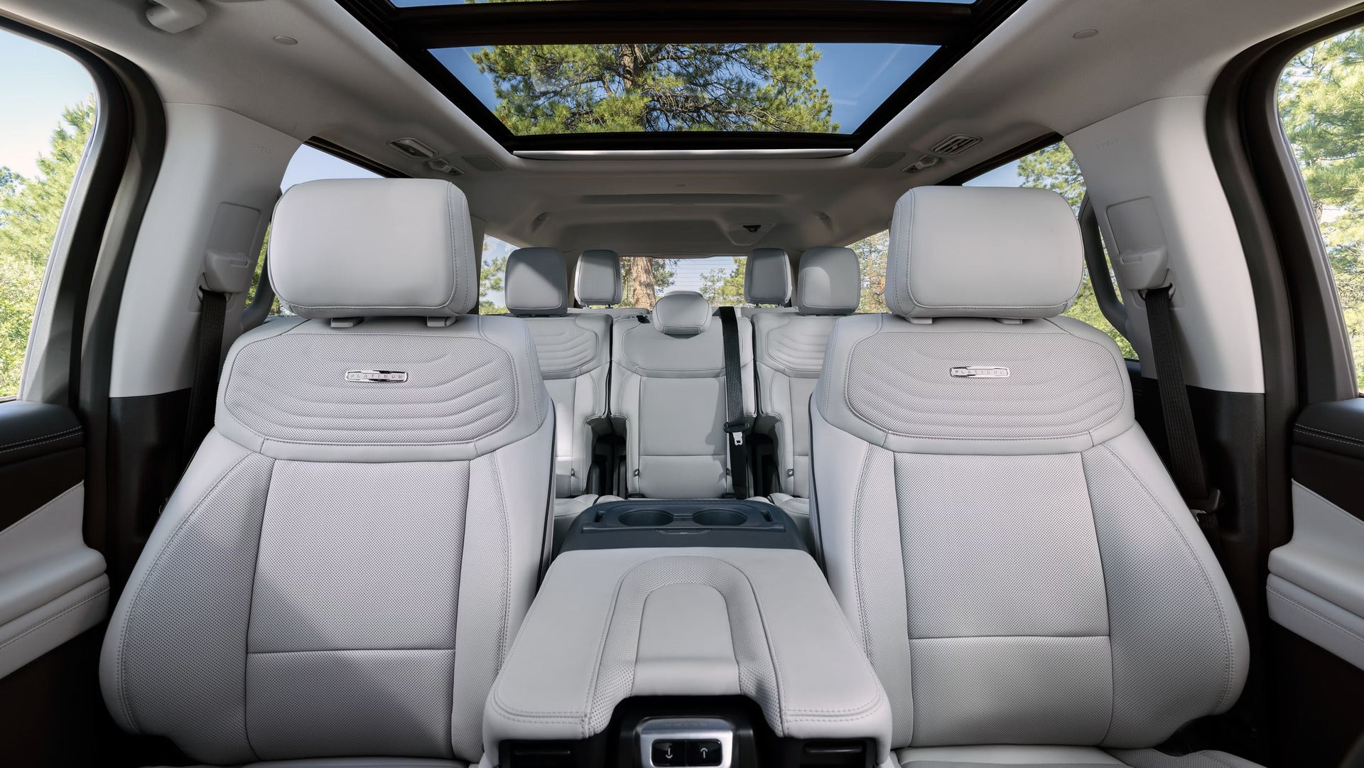 2026 ford expedition showing interior from front seats looking back