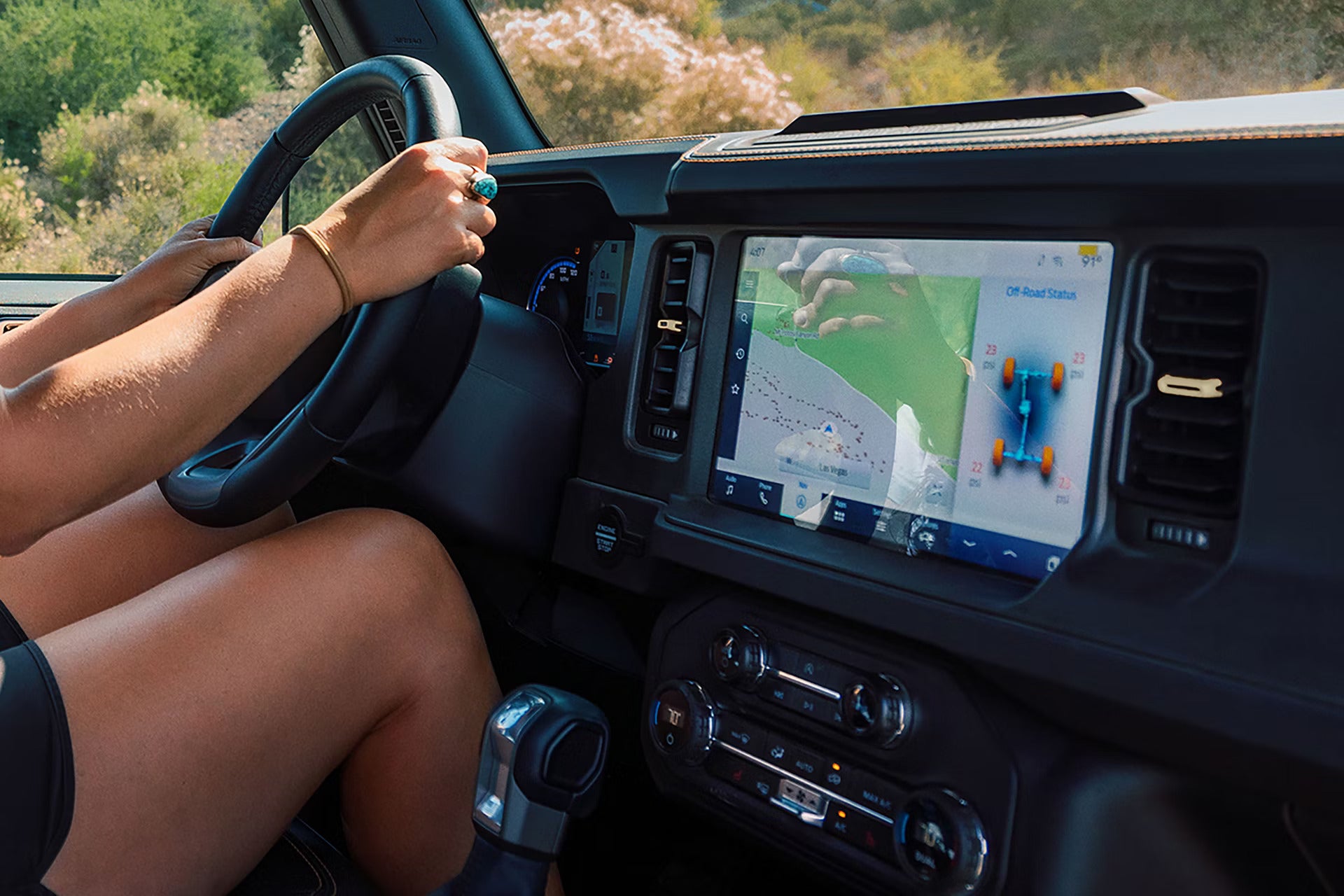 an view of the interior in the 2026 Ford Bronco