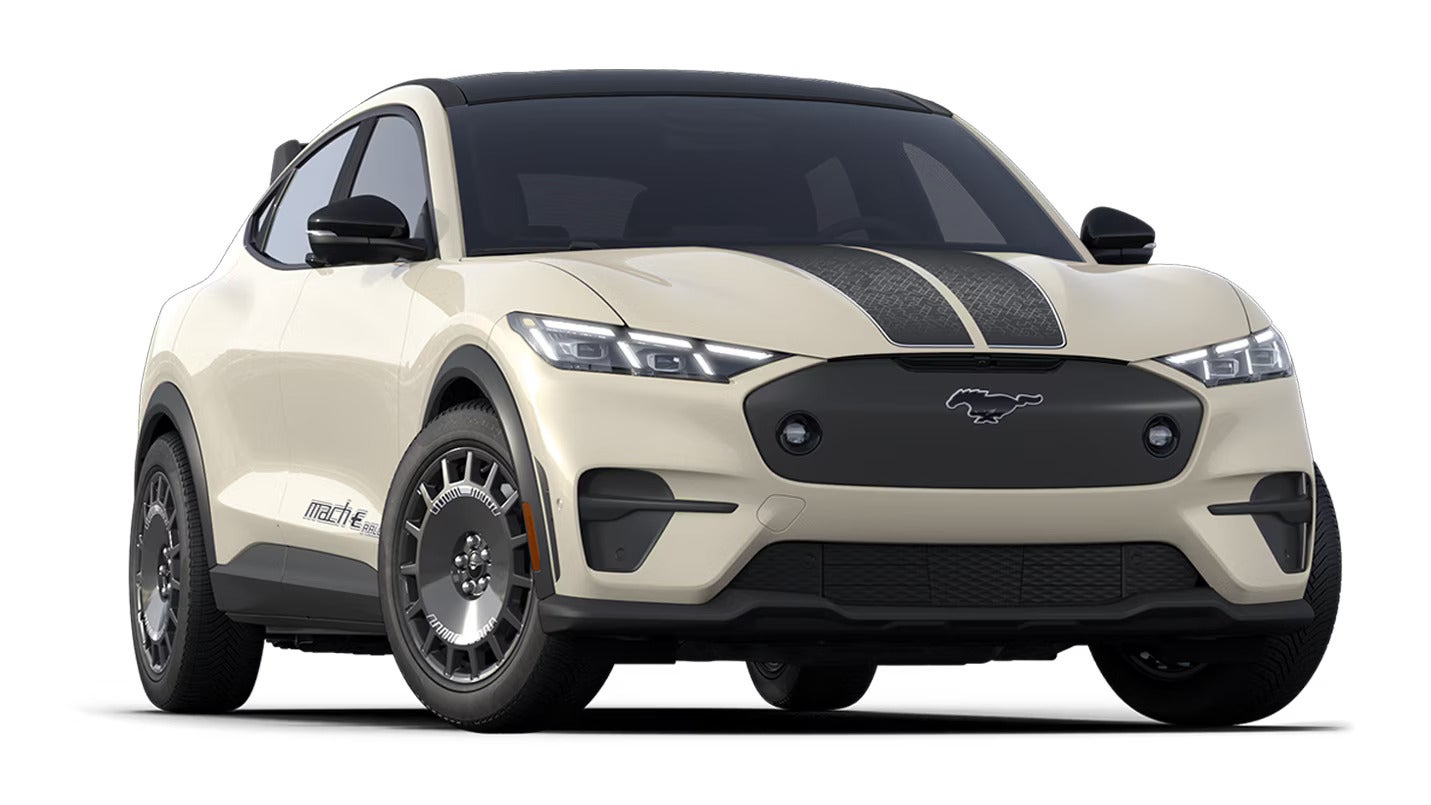 The mustang mach-e Rally trim.