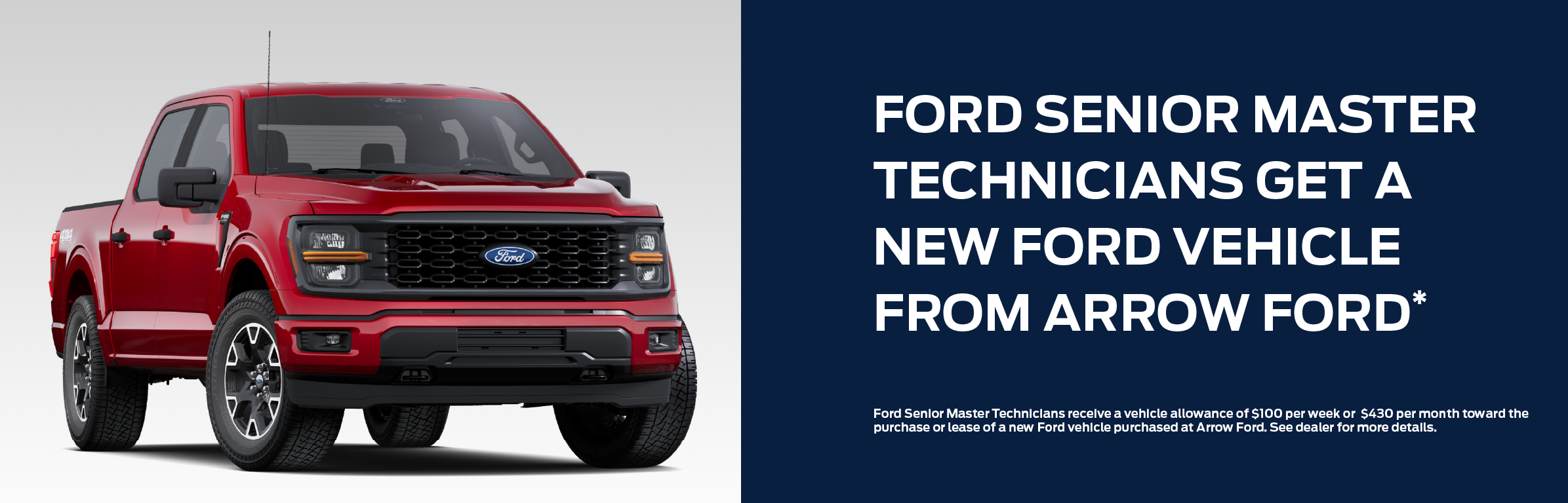 Ford Senior Master Technicians get a new Ford vehicle from Arrow Ford