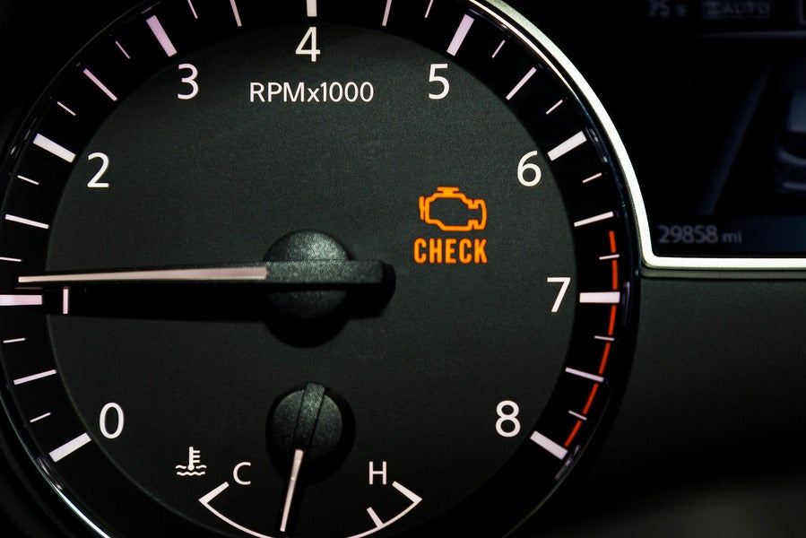 Check Engine Light Close Up